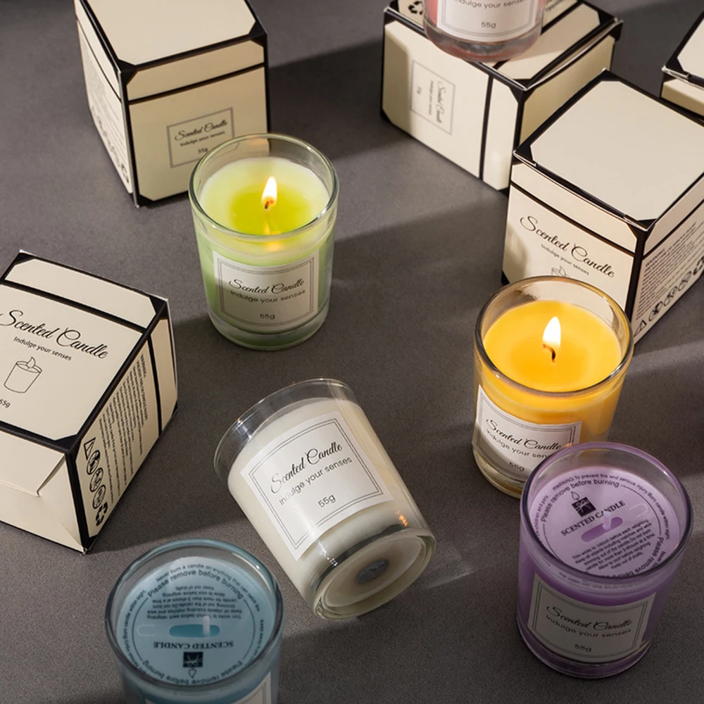 1pcs Premium Aromatherapy Candle Gift Box Comes with Glass Cup Smokeless Soy Wax Aromatherapy Candle Day Christmas Valentine’s - Image 2