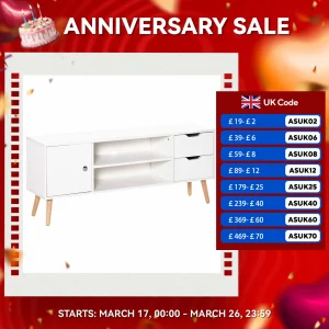 HOMCOM Modern TV Stand W/ Storage Shelf Media Console Table Entertainment Center