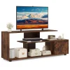 GOFLAME TV Stand for TVs up to 55” 3-Tier Media Console Table w/Storage-Coffee