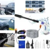 BRIEFNESS 21V Cordless Pressure Washer | Adjustable Nozzle, 5m Hose & Battery for Car/Motorcycle/Garden/Windows