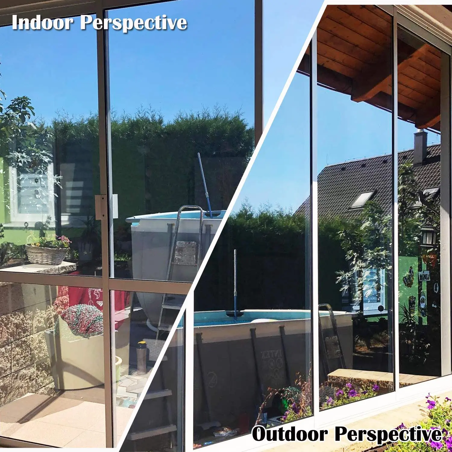 AFDB One Way Window Film, Mirror Effect Tint Glass Covering for Home Office,Reflective Heat Control Anti UV Glass Door Sticker - Image 4