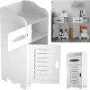 White Waterproof Bathroom Storage Cabinet with Door & Shelves,Free Standing Floor Cabinet for Bathroom, Kitchen, Laundry Room