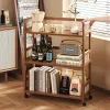 Movable side tables, sofa side tables, retro-style coffee tables, storage racks with wheels, handcarts, living room tea tables