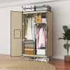 Portable Wardrobe: Large-Capacity Multi-Functional Clothing Organizer (2 Hanging Rod + 2 Storage Compartment)