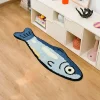 VIKAMA Cute Salted Fish Long Carpet 40x120cm, Living Room Area Floor Mat, Children's Bedroom Bedside Blanket, Home Decoration