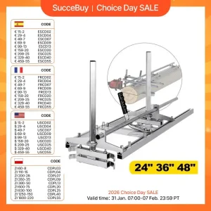 SucceBuy Chainsaw Mill Planking Milling 24 36 48 In Guide Bar Wood Lumber Cutting Portable Sawmill Aluminum Steel Chain Saw Mill