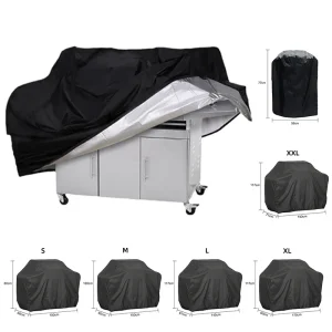 Black Waterproof BBQ Cover Outdoor Barbecue Protection Heavy Duty Anti Dust Rain Barbeque Gas Grill Protective Cover SKFJ001