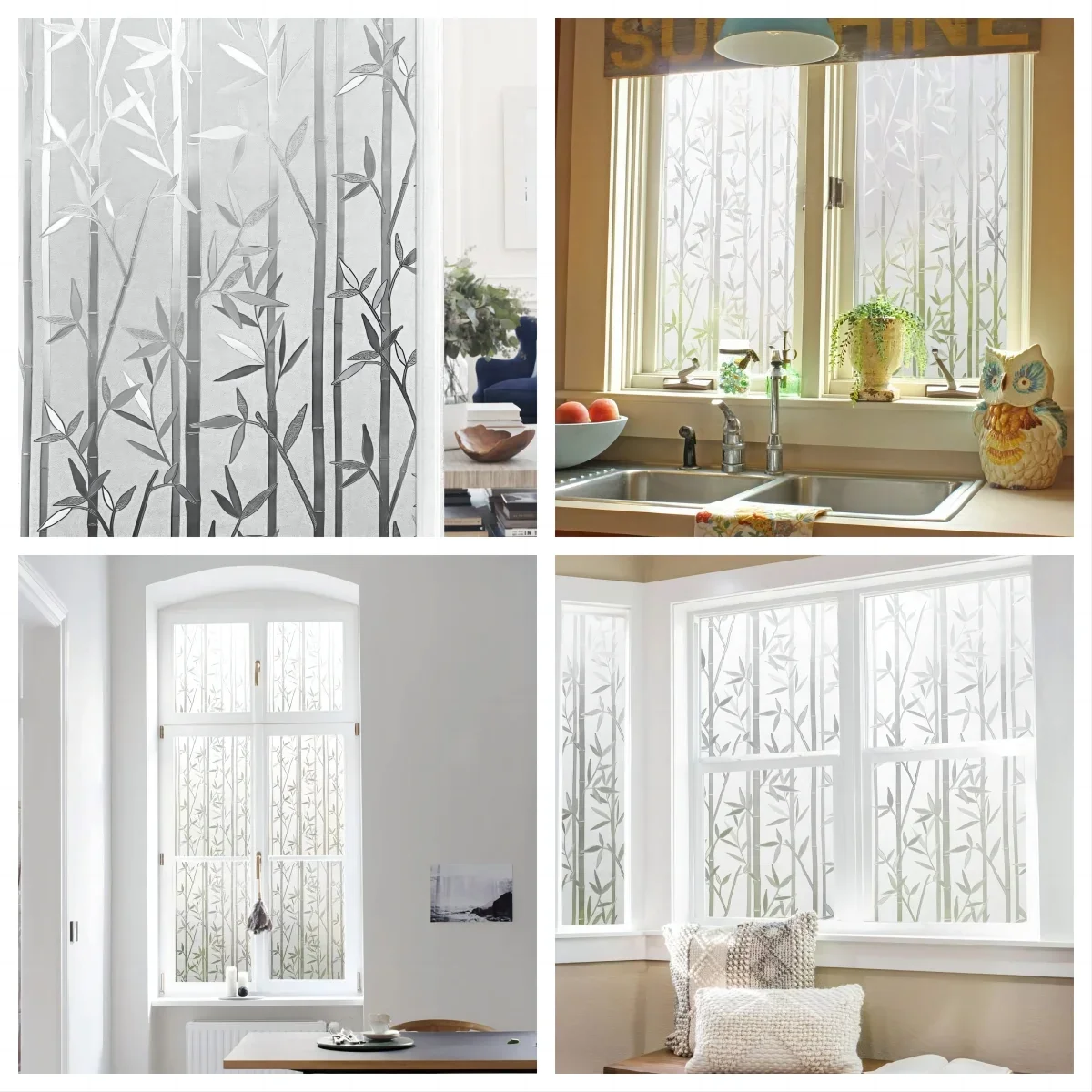 Window Privacy Film Frosted Glass Window Film Static Cling UV Blocking Removable Window Clings Opaque Window Stickers for Home - Image 5