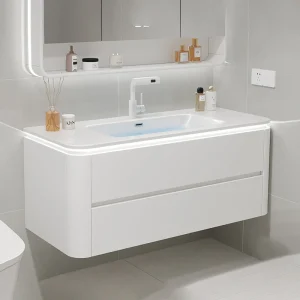 Bathroom Cabinet With Mirror Sink Vanity Plywood Slab Basin Floor-standing For Countertop High Quality Bathroom Cabinet