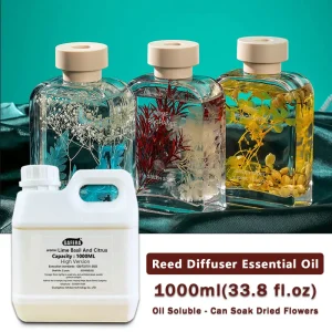 GAFERA 1000ml (33.8 fl.oz) Jasmine/Chamomile Essential Oils - For Five-Star Luxury Hotel Flameless Aromatherapy & Reed Diffuser