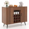 GOFLAME Kitchen Buffet Server Sideboard Wooden Storage Cupboard Cabinet Adjustable Shelf