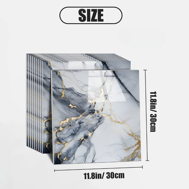 10-40PCS Imitation Marble 3D Ceramic Tile Wall Renovation Decoration Sticker Waterproof Self-adhesive Home Floor Sticker - Image 6