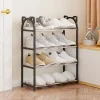 Black Cat's ears (Steamed cat-ear shaped bread) simple shoe rack, multi-layer assembly, stainless steel shelf Shoemaker Organize