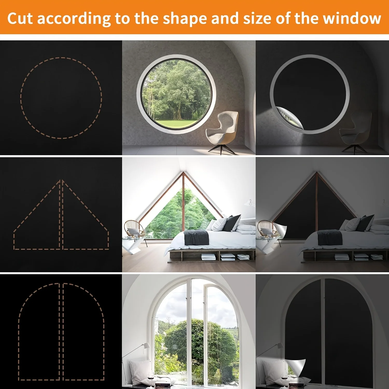 100 Blackout Window Cover Darkest Light Block Black Shade Privacy Film Anti Look House Home Tint Glass Cloth Curtain Bedroom - Image 6