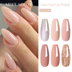 6 Colors Nude Gel Nail Polish Set Trendy Colors UV LED Long Lasting DIY Nail Art Manicure Varnish Easy to Apply Quick Dry