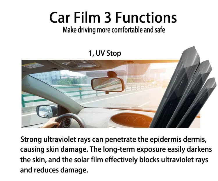 Multi-size Black Car Window Film Roll Car Auto Home Self Adhesive Glass Tint Privacy UV Protector Window Sticker Sun Shade Film - Image 6