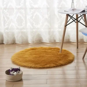 Hand Tufted Soft Sheepskin Rug Chair Cover Bedroom Living Room Mat Round Wool Warm Hairy Carpet Seat Artificial Fur Area Rugs