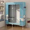 Portable Fabric Wardrobe Clothes Closet Bedroom Dorm Rental Room Small Folding Storage Cabinet Easy Assembly Durable Organizer