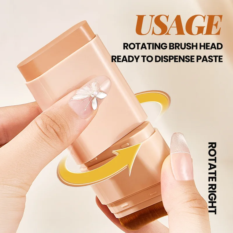 15g 2-in-1 foundation eraser double-ended concealer stick with brush head waterproof, natural makeup, long-lasting cream texture - Image 2