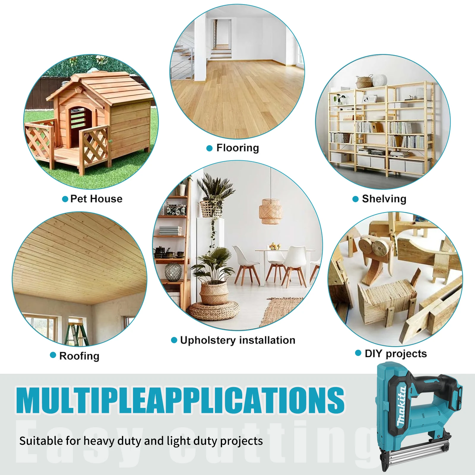 Makita F30 Straight Nails Staple Gun,Cordless Electric Impact Nail Gun Woodworking Construction Tools For Makita 18V Battery - Image 5