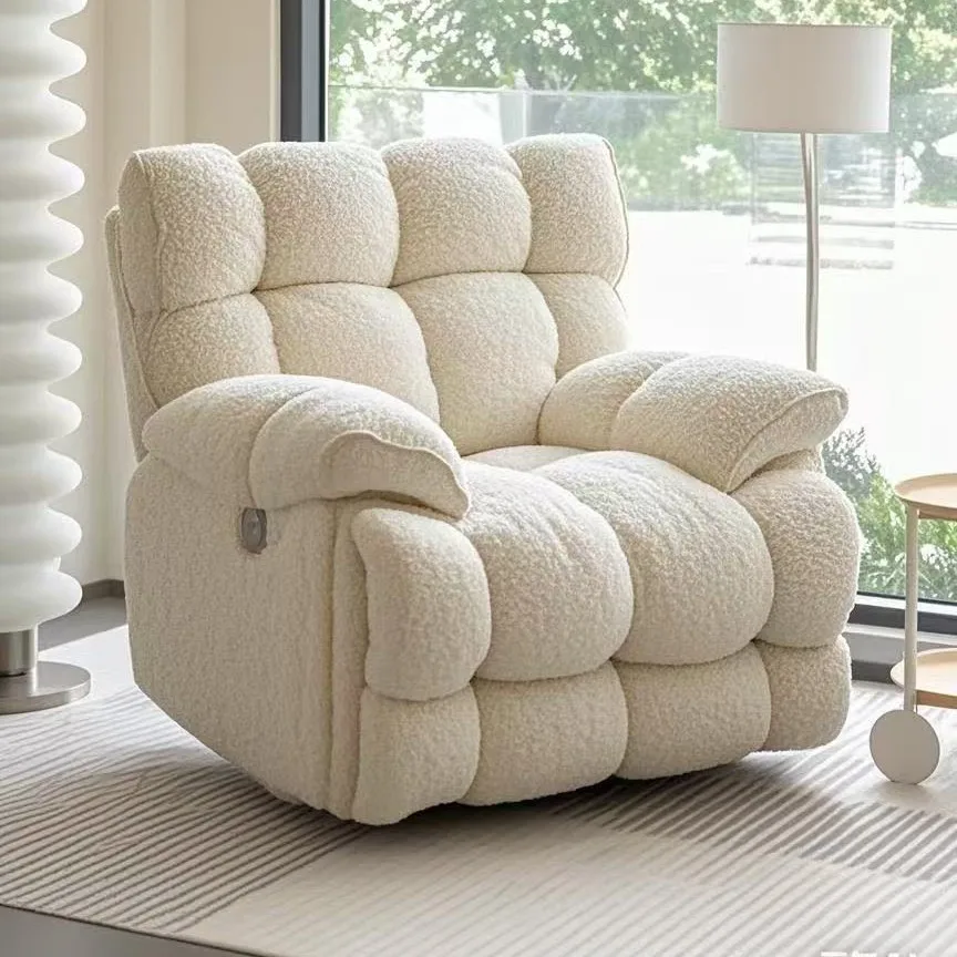 Electric Recliner Chair, 360° Swivel Rocking Lazy Chair with Massage & Heating, Modern Chenille Lounge Chair for Living Room - Image 5