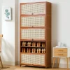 Imitation rattan woven shoe cabinet, simple shoe rack at the door of the home, economical, good-looking indoors