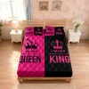 3pcs Color Blocking Queen King Printed Coreless Bed Sheet Set Multi Size Bed Cover, Bedroom Bedding Decoration, Machine Washable