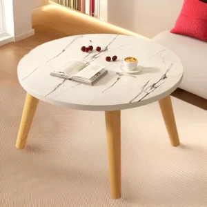 Small Table, Bedroom, Light Luxury Table, Modern Coffee Table, Living Room, Simple Small Round Table, Solid Wood
