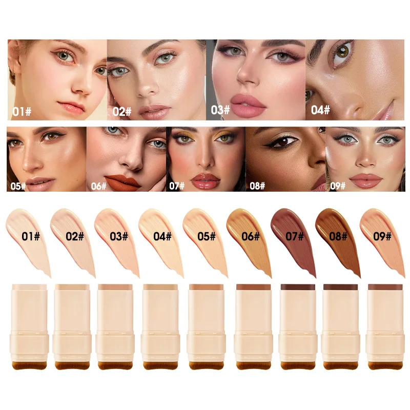 15g 2-in-1 foundation eraser double-ended concealer stick with brush head waterproof, natural makeup, long-lasting cream texture - Image 6