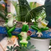 Frog Figurine Plant Hanger Decorations For Pots, Miniature Frog Statue Outdoor Women Gifts Frog Garden Decor Planter Pot Hugger