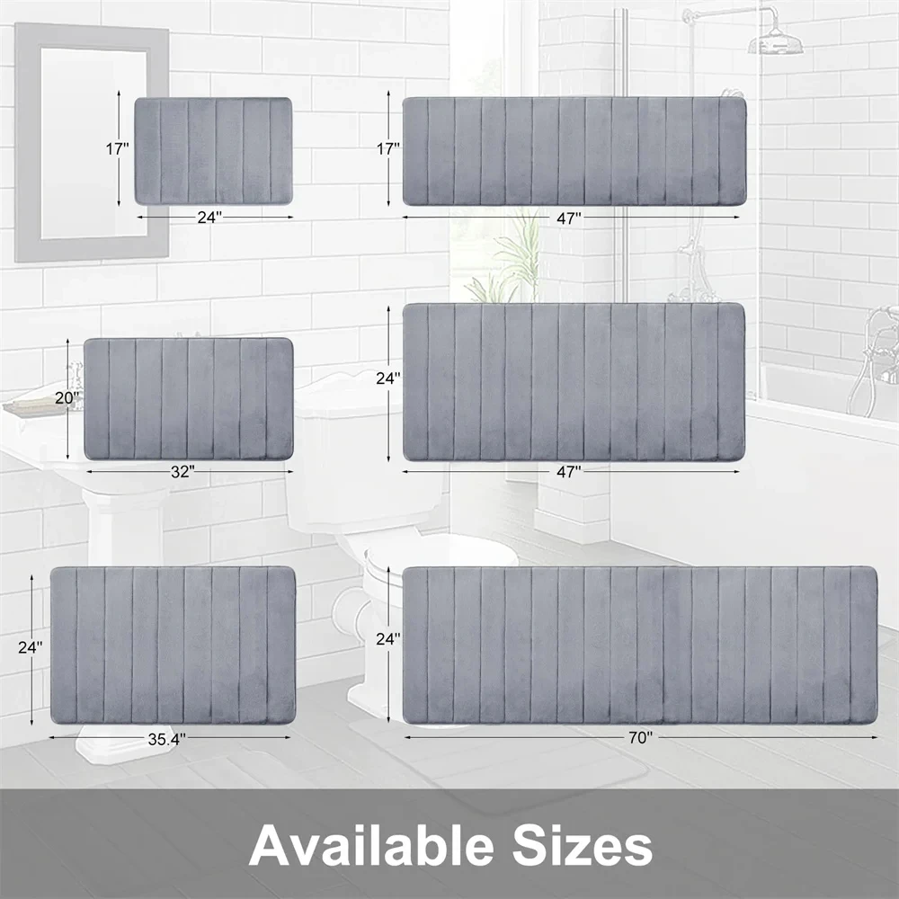 Homaxy Memory Foam Bath Mat Super Absorbent Bathroom Rug Shower Carpet Soft Coral Velvet Floor Rug Home Decoration Non-Slip Mats - Image 6