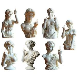 Vienna Goddess Middle Finger Funny Resin Statue Personalized Decorations Home Interior Garden Office Table Crafts Special Gifts