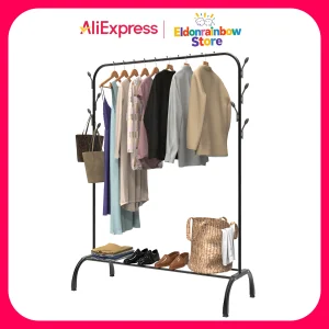 Pole Clothes Rack High-capacity Living Room Bedroom Coat Racks Household Floor Type Hanger Balcony Assembled Clothe Drying Shelf