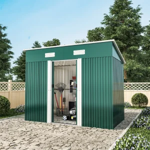 4X8 FT/4X6 FT Metal Garden Shed Storage Tool Shed Backyard Storage Tool Room Storage Room