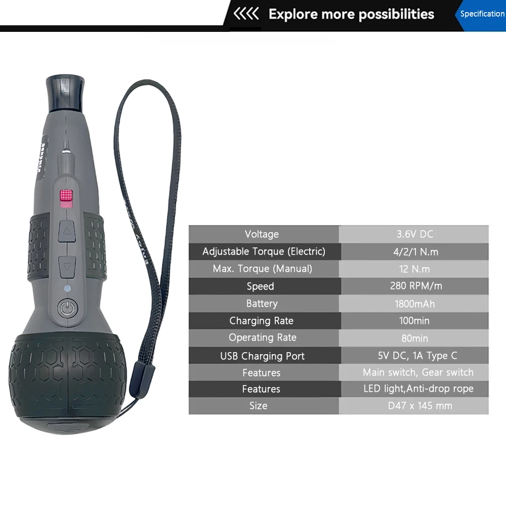 Cordless Electric Screwdriver Mini Drill 3.6V Li-ion Battery Manual and Electric Usb Charging Torque adjustment Home Maintenance - Image 4