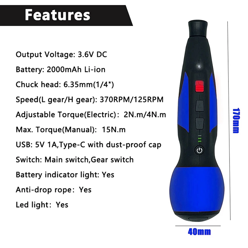 Mini Cordless Electric Screwdriver Rechargeable Removable Battery Adjustment Speed Multifunctional Drill Torque Repair Tool - Image 4