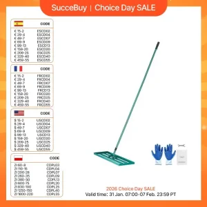 SucceBuy Lawn Leveling Rake 36inchx10inch Heavy-duty Lawn Leveler With 78inch Steel Extended Handle For Garden Golf Lawn Farm