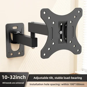 Full Motion TV Monitor Wall Mount Bracket Articulating Arms Swivel Tilt Extension Rotation for Most 10-32 Inch Flat Curved TVs