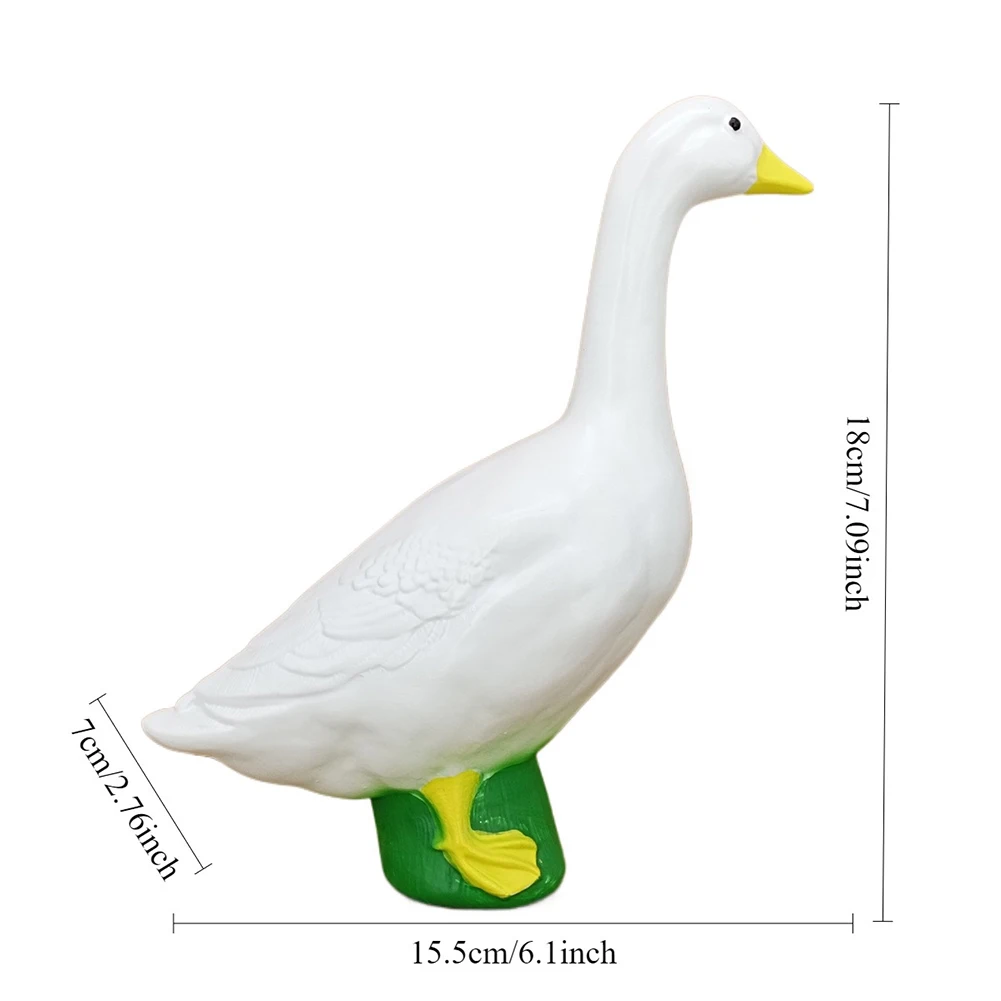 18cm Large White Goose Statue Resin Simulation Goose Yard Decoration Cute White Goose Sculpture for Home Garden Figurines Decor - Image 6