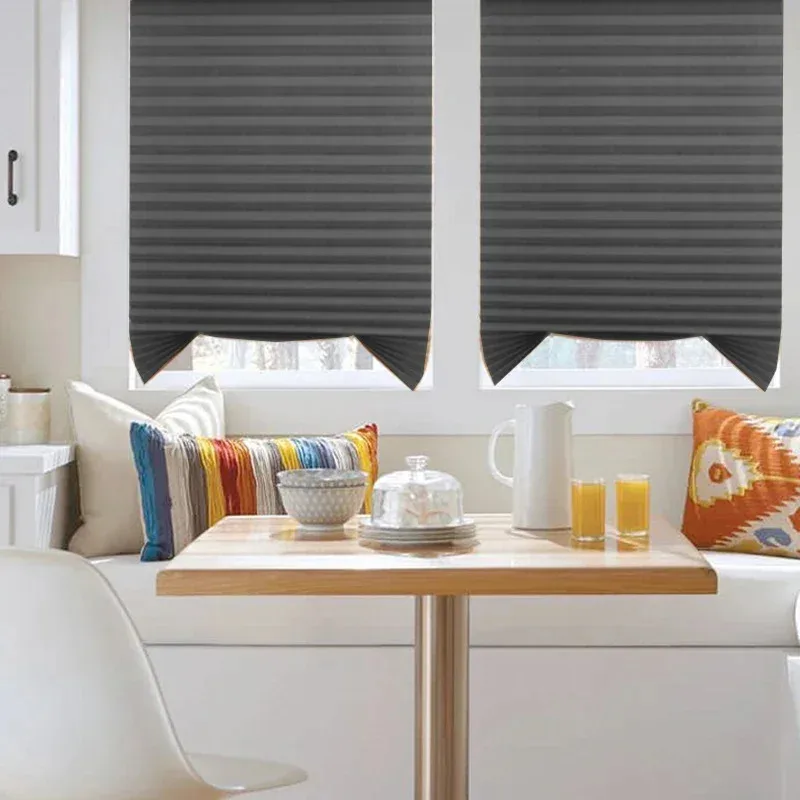 Home Decor 5 Sizes Self-adhesive Pleated Blinds Half Blackout Shades for Bedroom Living Room Bathroom Balcony Window Curtains - Image 3