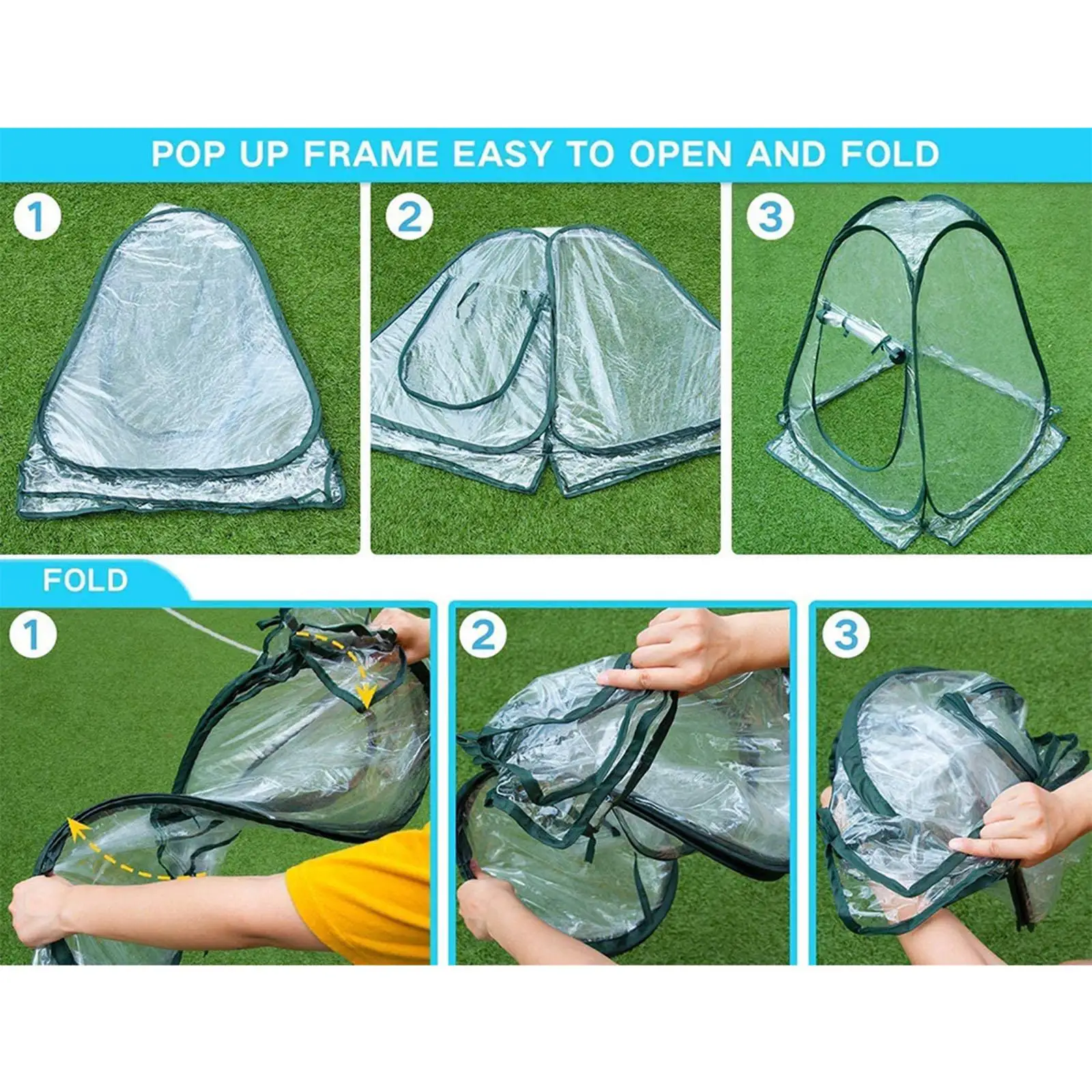Portable Mini Greenhouse, popped Up Small Collapsible PVC Cover for Backyard Gardening Plant Shelter