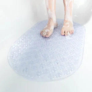 1pc Non Slip Shower Mat 69x38cm Bubble Oval Bath Tub Mat for Bathroom Machine Washable Bathtub Mat with Suction Cups Anti Mold