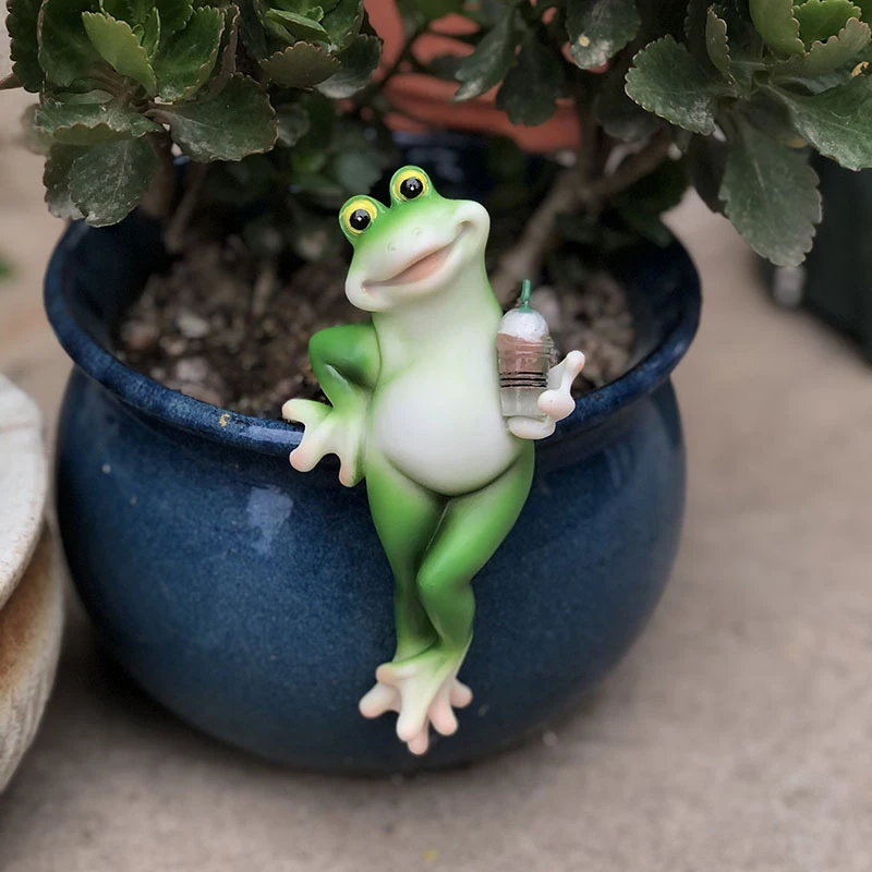 Frog Figurine Plant Hanger Decorations For Pots, Miniature Frog Statue Outdoor Women Gifts Frog Garden Decor Planter Pot Hugger - Image 4
