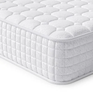 Vesgantti Hybrid Mattress, 10 Inch Hybrid Mattress with Breathable Memory Foam and Individually Pocketed Springs - Medium Firm, White