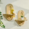 1pc Floating Shelf Wooden Wall Shelf with Rattan Inlay Rustic Boho Style Plant Display Stands for Bedroom,Living Room,Home Decor