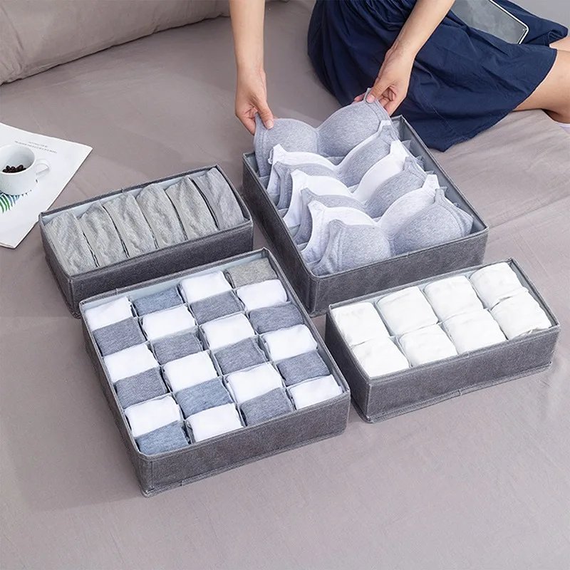 Fabric Underwear Bra Storage Box Underwear Sorting Box Panty Socks Compartment Storage Box Drawer Organizer Home Storage - Image 6