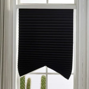 Blind for Window Self Adhesive Pleated Blinds Cordless No Drill Fabric Blinds Room Darkening Shades Blackout Shades for Bathroom