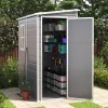 Plastic outdoor garden shed storage shed with locking door, vents, storage space for bicycles and gardening tools