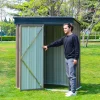 Voltsify Metal Garden Storage Tool Shed with Lockable Door & Sloping Rooftop, 154.5cm W x 94cm D x 181cm H