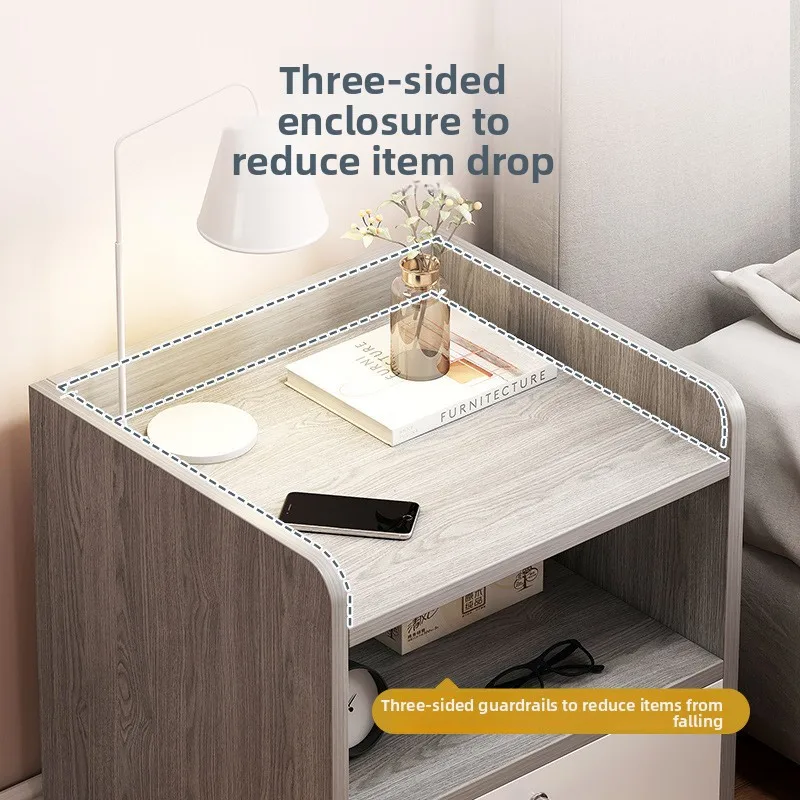 Bedside table Simple shelf Rental room Simple bedroom Storage Light luxury Premium storage cabinet Bedside cabinet - Image 2